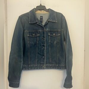 Gap denim/ jean jacket dark blue women’s large